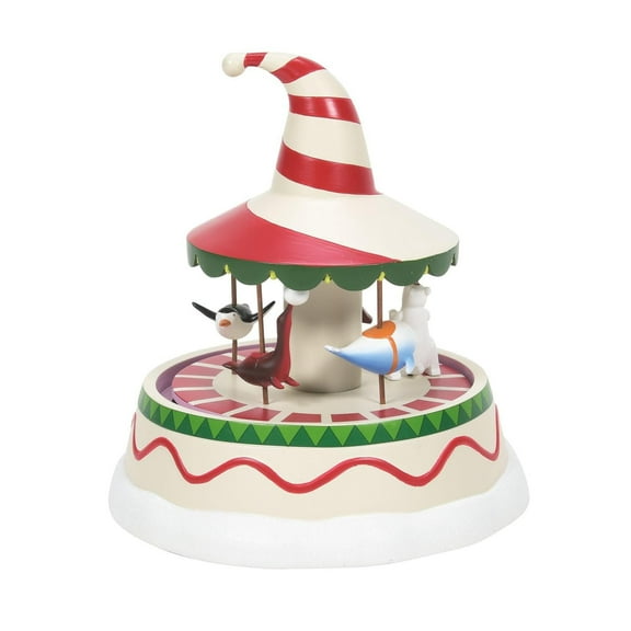 Department 56 Disney The Nightmare Village Accessories Christmas Town Carousel Rotating Animated Figurine 7in H