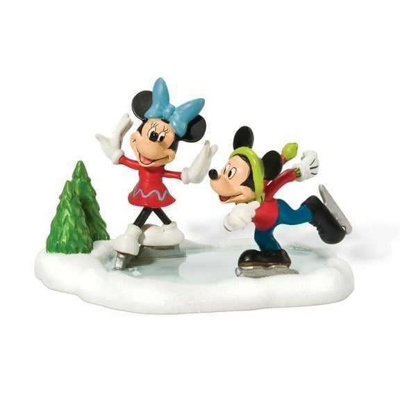 Department 56 Disney Village Accessory Minnie & Mickey Go Ice Skating Figurine