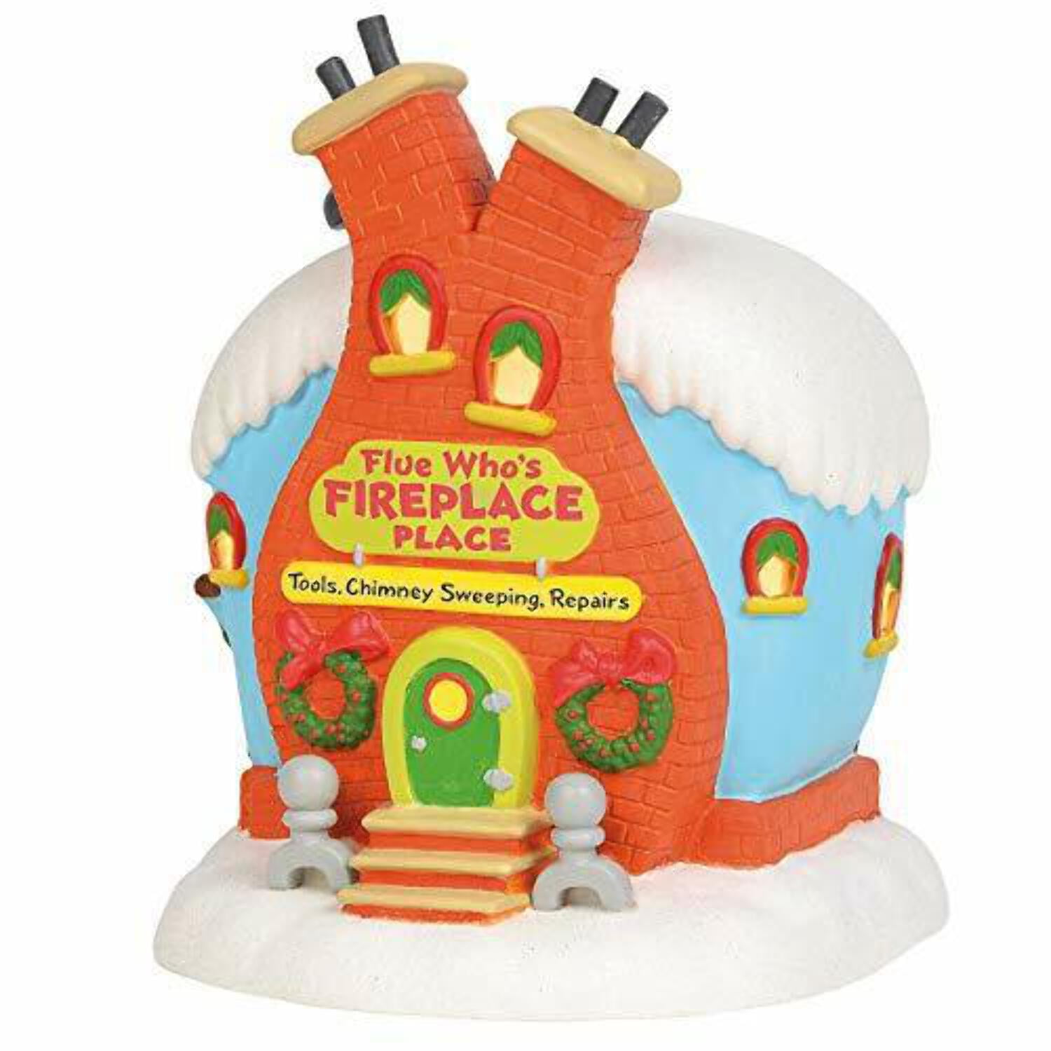 Whimsical Multicolor Porcelain Grinch Village Fireplace Place
