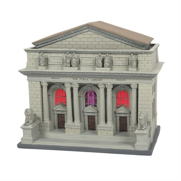 Department 56 Ghostbusters Library Village Lit Building 7.6in H
