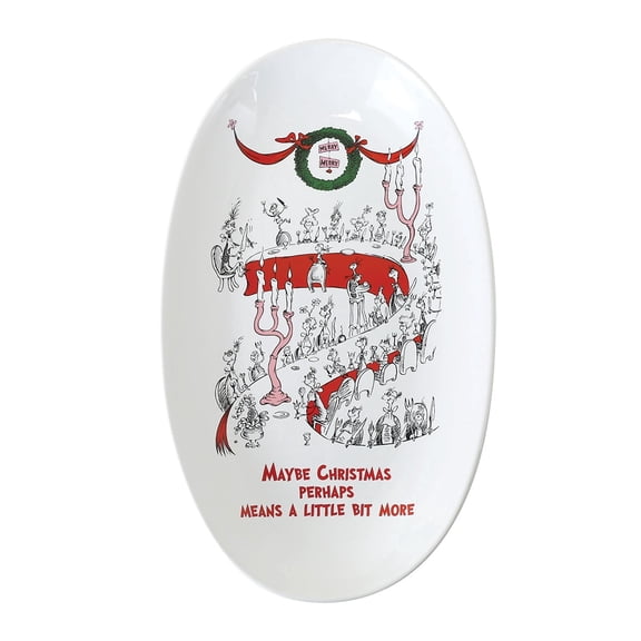 Department 56 Grinch Christmas Means More Stoneware Multicolor Serving Platter 7in H