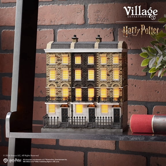 Department 56 Wizarding World of Harry Potter Village 12 Grimmauld Place Lit Building Collectible Figurine, Resin Multicolor 8.1in H