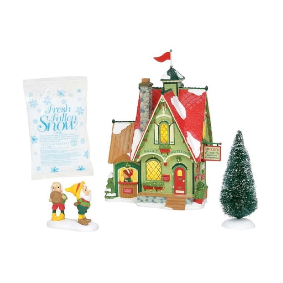 Department 56 House Millie's Mistletoe Box Set North Pole Silver Series 6004811