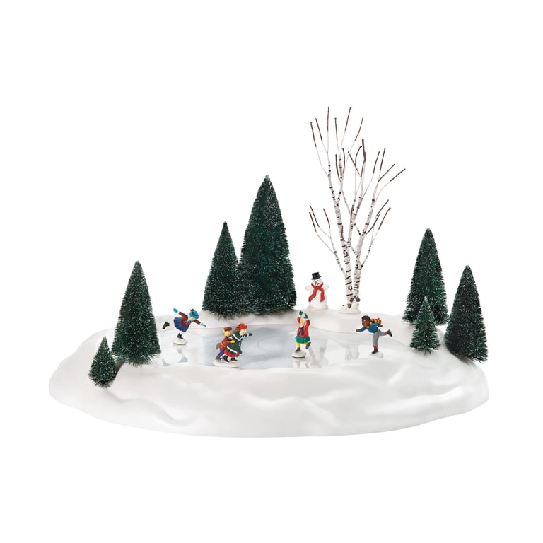 Department 56 Snowflake Striped Street Landscape - 48 Inch PVC Roll For Christmas Village Display & Decor