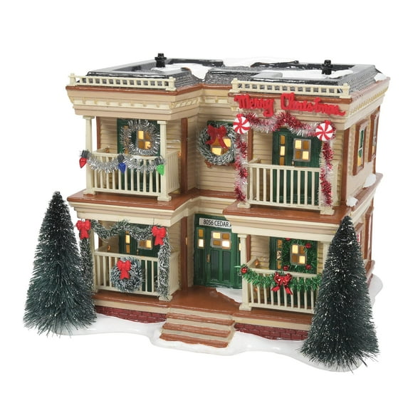 Department 56 Original Snow Village Holiday Flats, Lighted Building, 7.2 Inch, Multicolor