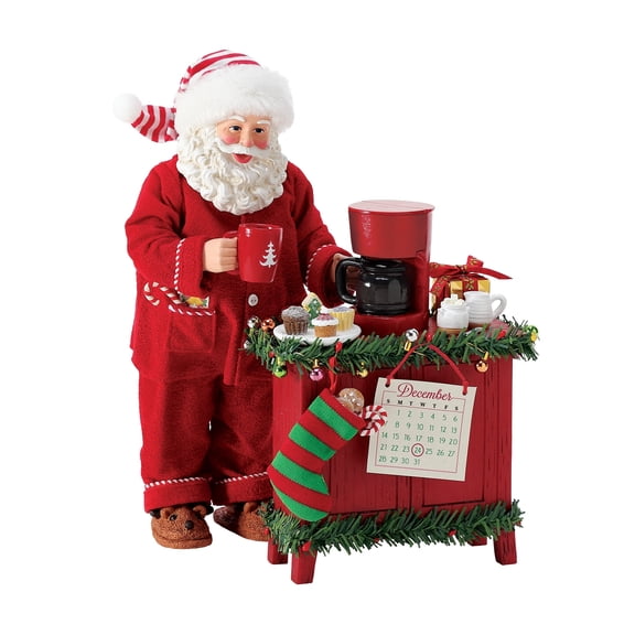 Department 56 Possible Dreams Santa But First, Coffee Christmas Figurine 10.5in H
