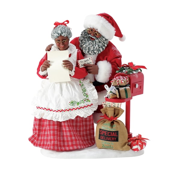 Department 56 Possible Dreams More Letters for the Clauses African American Santa Christmas Figurine 10.5in H