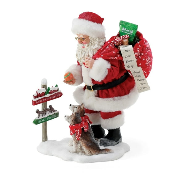 Department 56 Possible Dreams Santa and His Pets Dog Park Figurine, 10.5 Inch, Multicolor