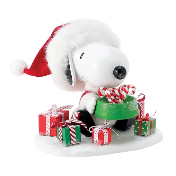Department 56 Possible Dreams Snoopy's Bowl of Treats Christmas Figurine 6in H