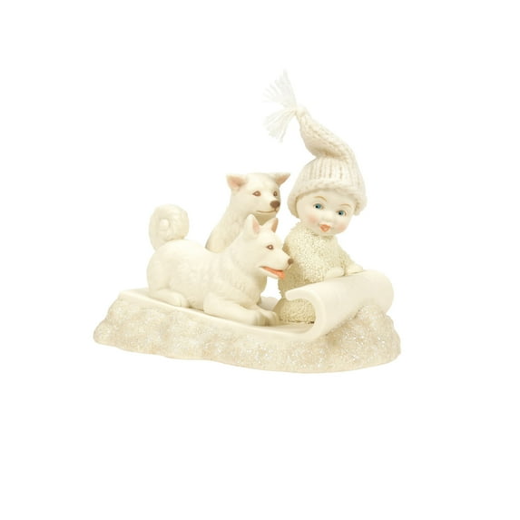 Department 56 Snowbabies Toboggan Dogs Figurine 3.35in H