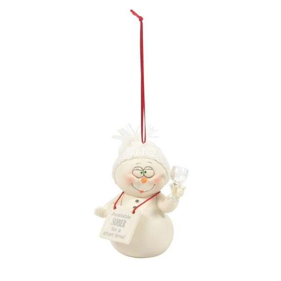 Department 56 Snowpinions Available Sober Short Time Hanging Ornament, 3.35 Inch, Multicolor