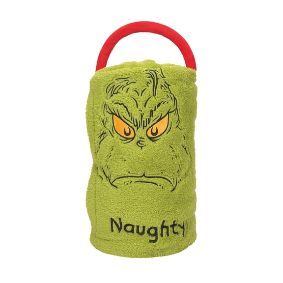 Snowpinions Naughty Nice Grinch SnowThrow Blanket 1in H