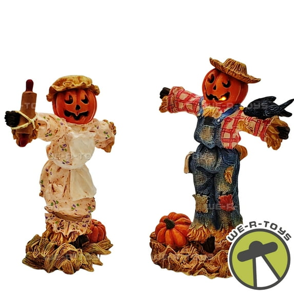 Department 56 Village Accessories Lighted Halloween Scarecrows 2 Set 53061