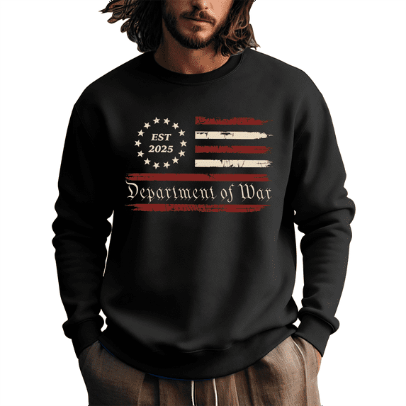 Department Of War Sweatshirt Men Department Of War Shirt Graphic Swewatshirts Crew Neck Long Sleeve Tops