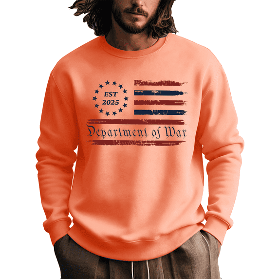 Department Of War Sweatshirt Men Department Of War Shirt Graphic Swewatshirts Crew Neck Long Sleeve Tops