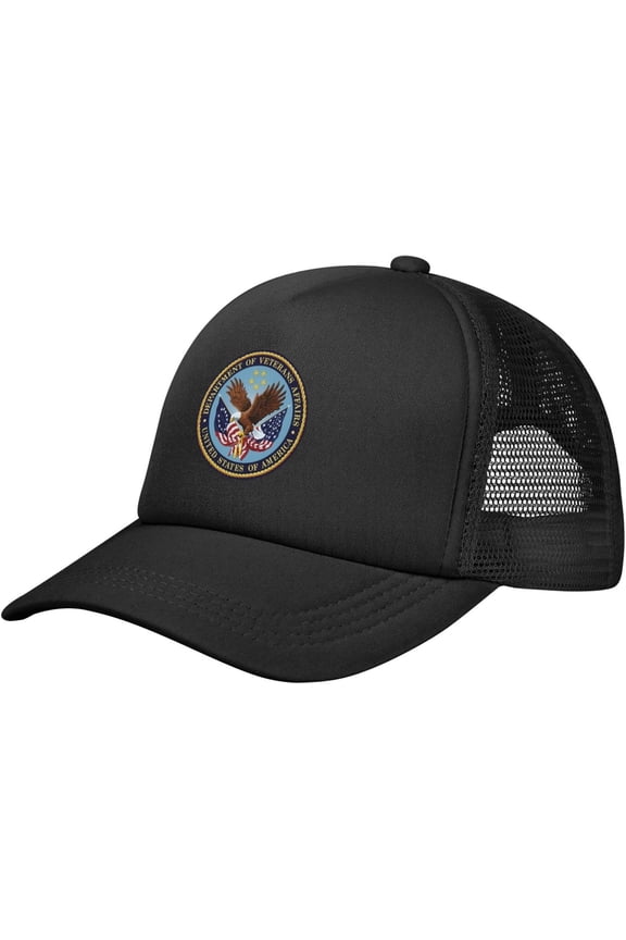 Department of Veteran Affairs Seal Baseball Cap Adjustable Casual Mesh Hats Duck Tongue Hat for Men Women32 Black