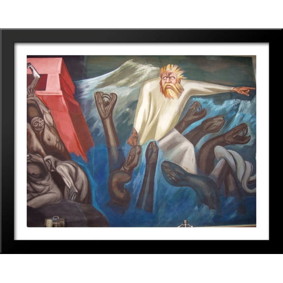 Departure of Quetzalcoatl - The Epic of American Civilization 36x28 Large Black Wood Framed Print Art by Jose Clemente Orozco