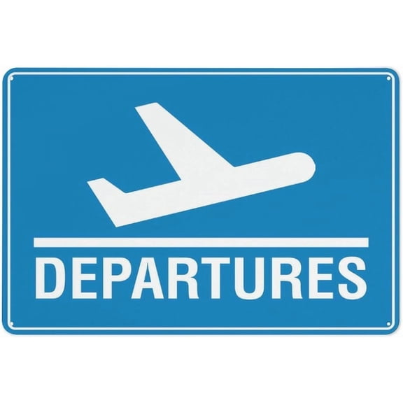 Departures Sign – 8x12 Inch RustFree Aluminum,Reflective & Weatherproof,HighVisibility Airport & Transportation Hub Guidance,Easy to Mount