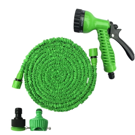 Depato Garden Hoses for Outdoor 25ft Expandable Garden Hose Flexible Lawn Hose with Connector for Car Wash Green Garden Watering
