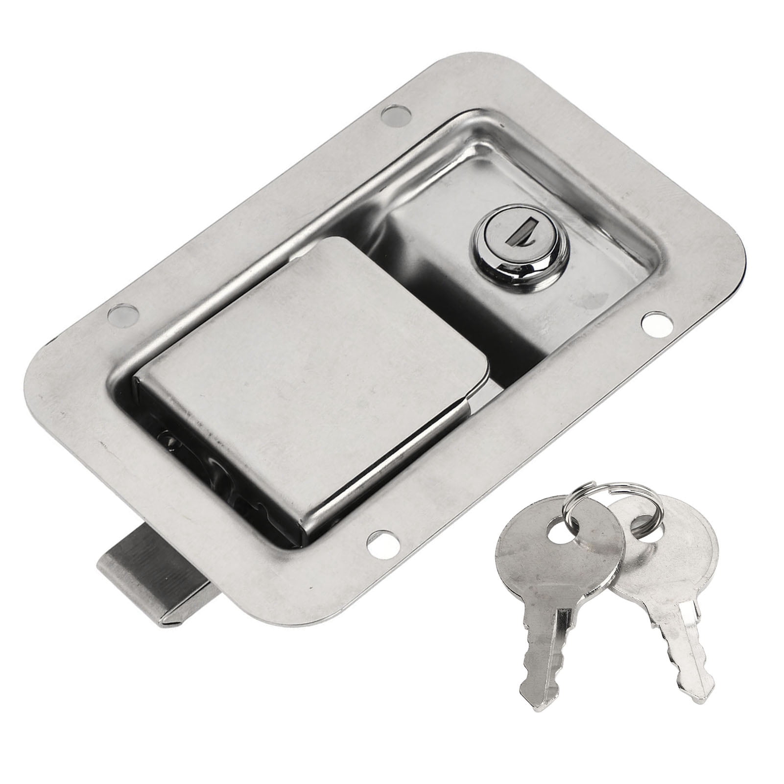Depato RV Handle Latch Paddle 140x90mm 304 Stainless Steel Entry Door Lock Handle Knob Deadbolt Paddle for RVs Trucks Trailers Campers