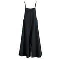 thumbnail image 1 of Depato Women Casual Loose Long Bib Pants Wide Leg Jumpsuits Baggy Cotton Rompers Overalls with Pockets PZZ, 1 of 5