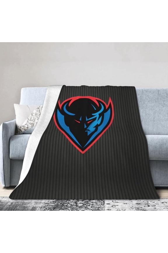 Depaul University Logo Fleece Blanket, Very Soft Microfiber Flannel Blanket for Couch Warm and Cozy for All Seasons