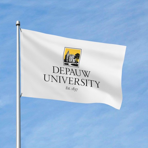 Depauw University Logo 3x5 Ft Flag Double Sided Indoor Outdoor Double Stitched Polyester Flag With 2 Grommets-Both Side Can Be Read