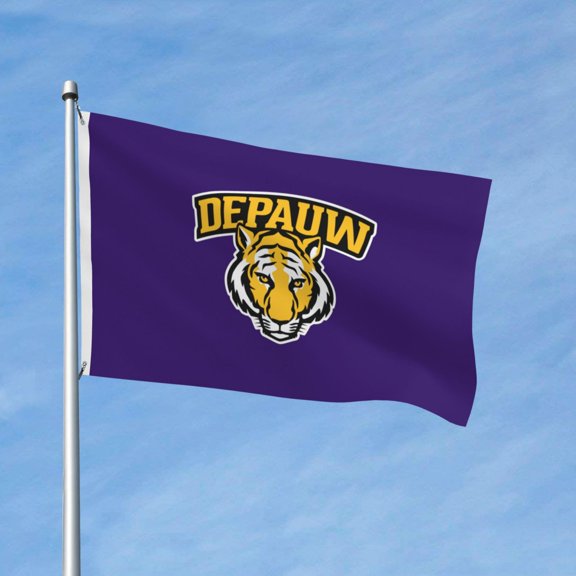 Depauw University Logo 3x5 Ft Flag Double Sided Indoor Outdoor Double Stitched Polyester Flag With 2 Grommets-Both Side Can Be Read