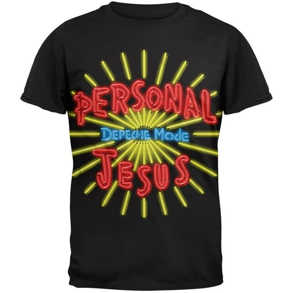 Depeche Mode Men's Neon Personal Jesus Slim Fit T-shirt XX-Large Black