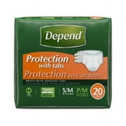 Depend Briefs with Adhesive Tabs, Heavy Absorbency, Small/Medium, 60 Count