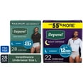 thumbnail interactive-video image 1 of Depend Fresh Protection & Night Defense Incontinence Underwear for Men, Adult Diapers, L, 1 of 5