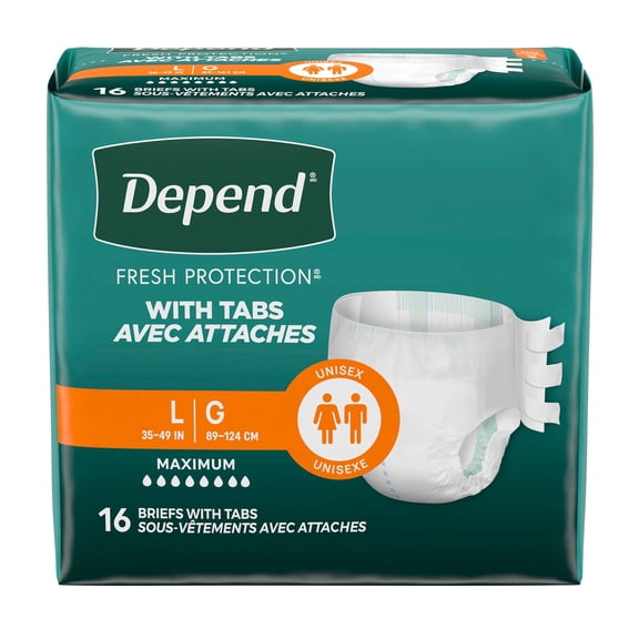 Depend Depend Incontinence Underwear, Unisex, L-XL, Heavy Absorbency, Value Pack, 48 Count