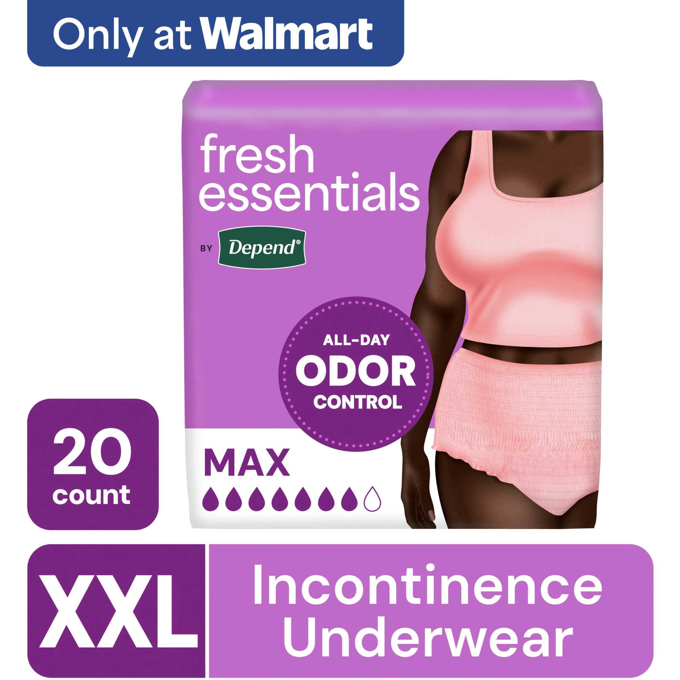 Depend Fresh Essentials Incontinence Underwear for Women, Adult Diapers, XXL, 20 Count