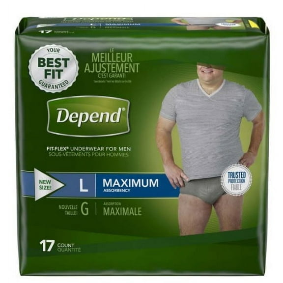 Depend FIT-FLEX Adult Underwear Pull On Large Disposable Heavy Absorbency, 47926 - Case of 34