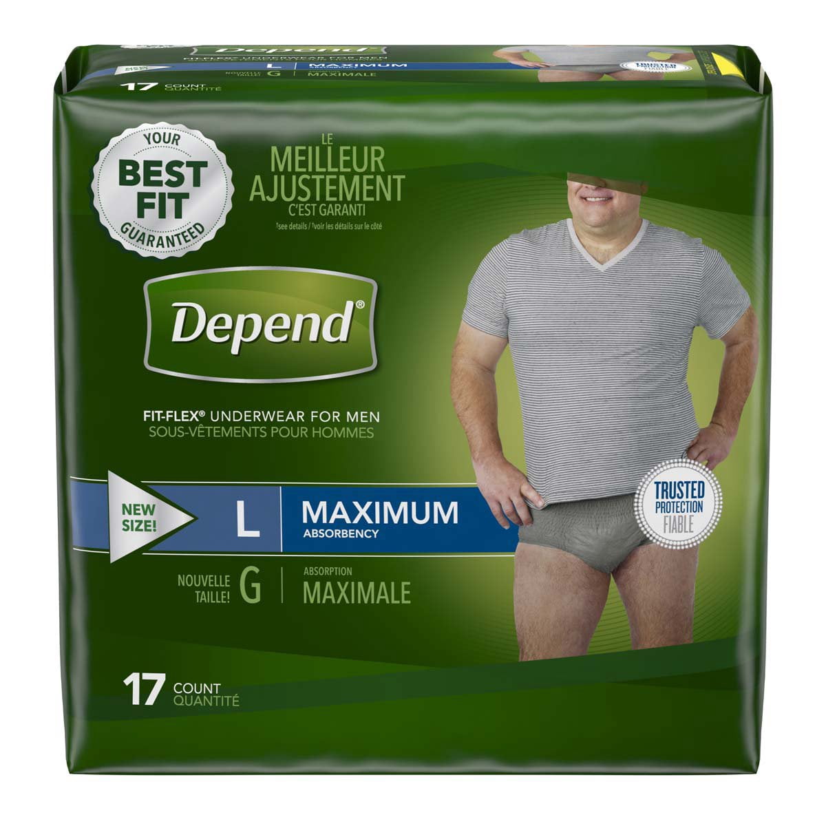 Depend Fit-Flex, Adult Underwear, 47926, Large Gray - Walmart.com