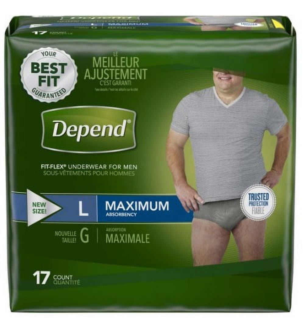 Depend FIT-FLEX Adult Underwear Pull On Large Disposable Heavy ...