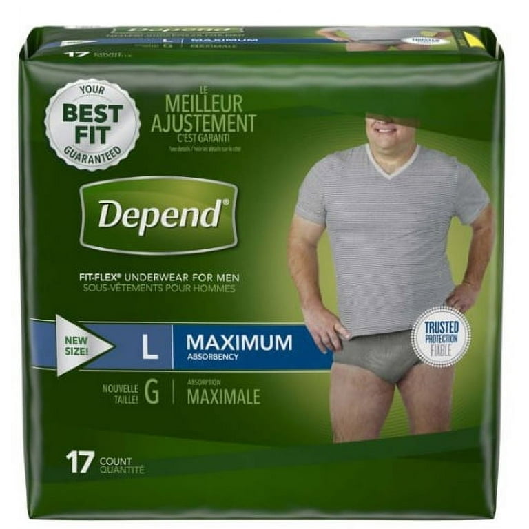 Depend FIT-FLEX Adult Underwear Pull On Large Disposable Heavy