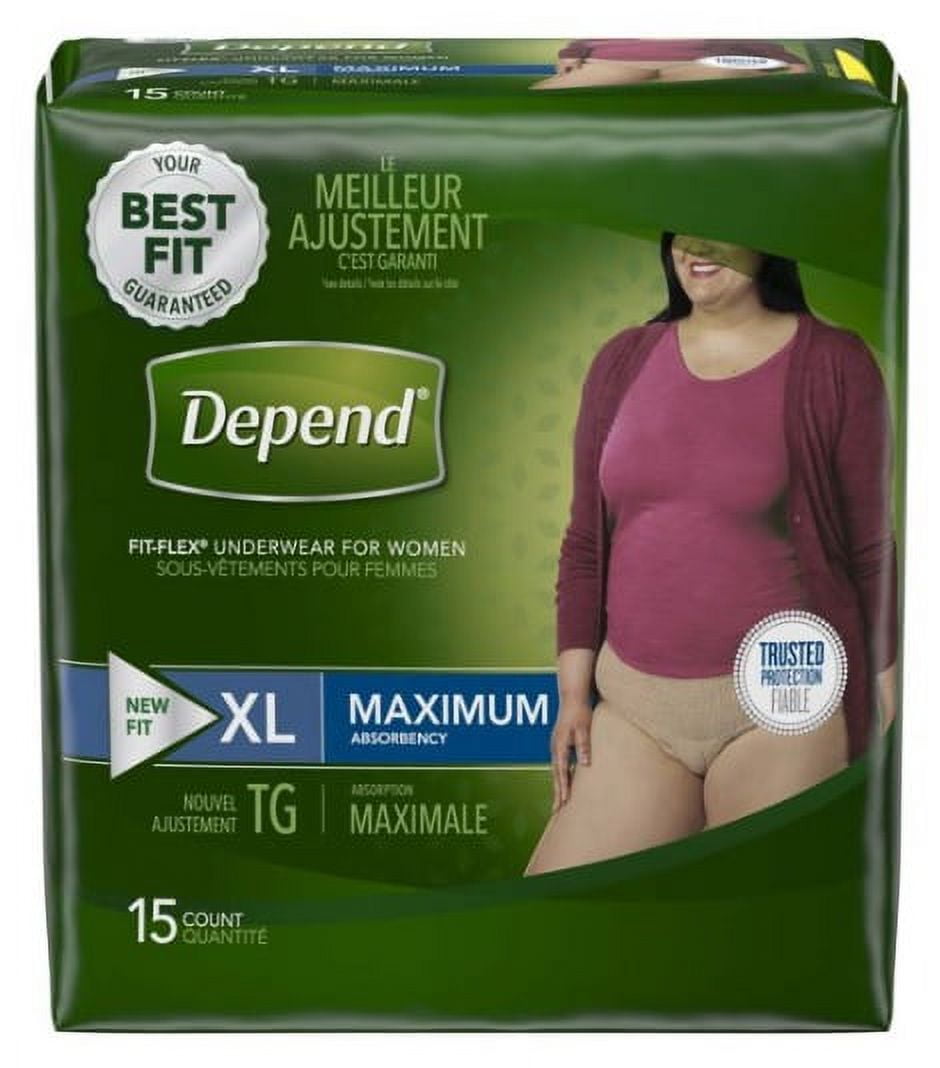 Depend FIT-FLEX Adult Underwear Pull On X-Large Disposable Heavy Absorbency, 43586 - Pack of 15