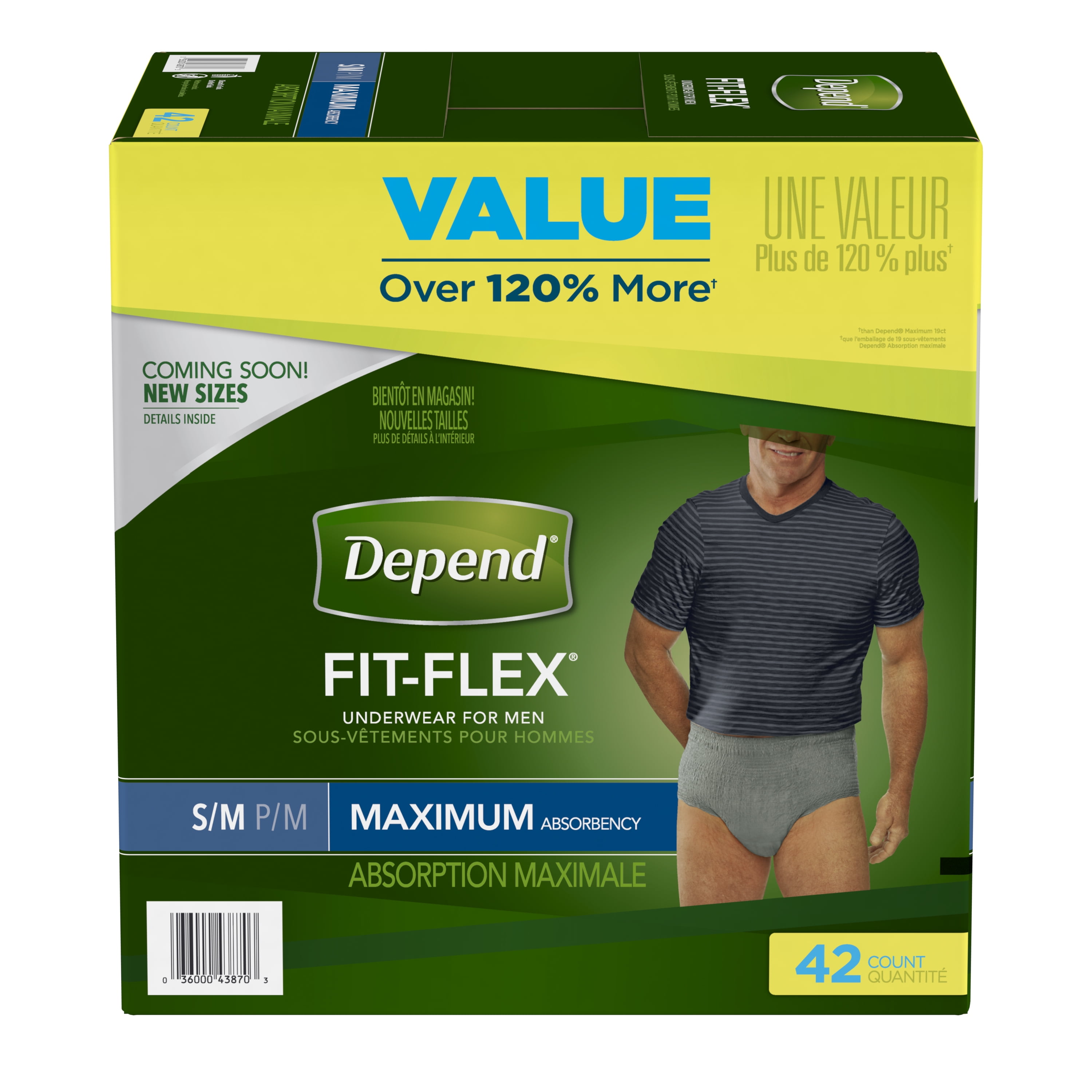 Depend FIT-FLEX Incontinence Underwear for Men, Maximum