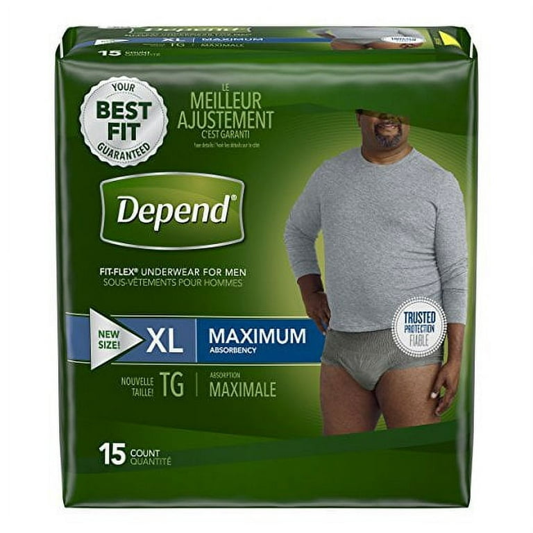 Depend FIT-FLEX Incontinence Underwear for Men, Maximum Absorbency
