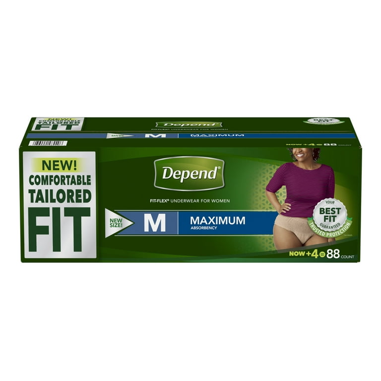 Depend FIT-FLEX Incontinence Underwear for Women, Maximum Absorbency,S, Tan  (Packaging may vary)