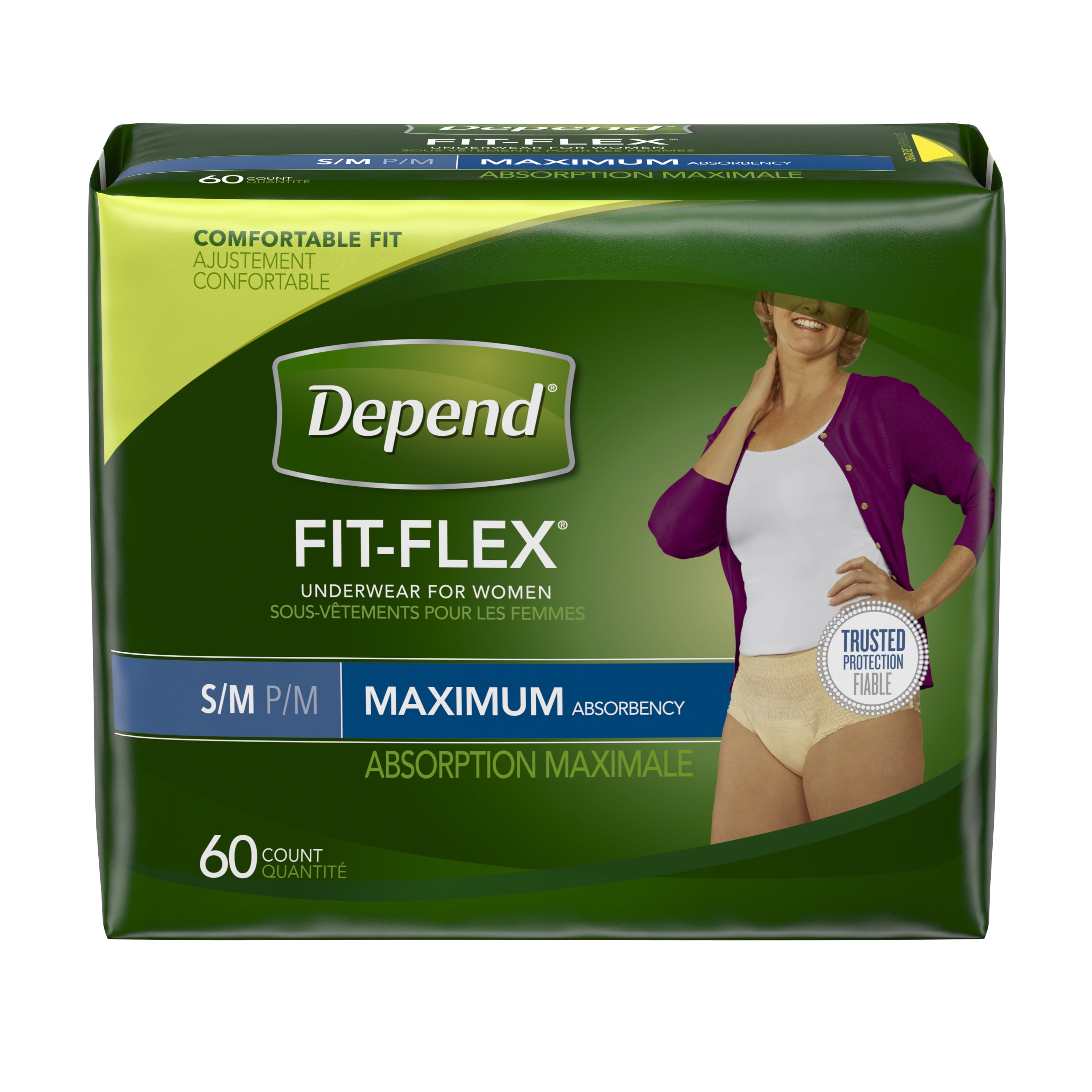 Depend FIT-FLEX Incontinence Underwear for Women, Maximum Absorbency,  Disposable, Small, Blush, 60 Count (2 x 30) : : Health & Personal  Care