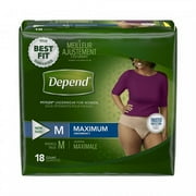 Depend FIT-FLEX Underwear for Women, Maximum Absorbency, Medium, 18 Count