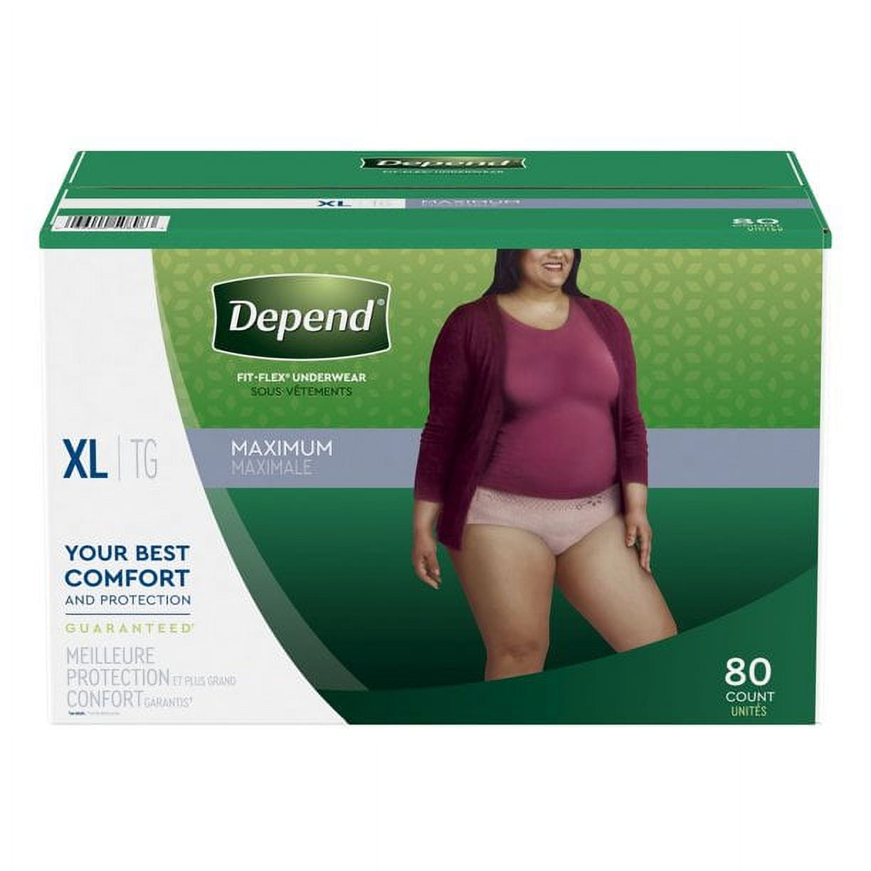 Depend Fit Flex Extra Large Maximum Absorbency Protective Underwear, Female,  80 Ct. 