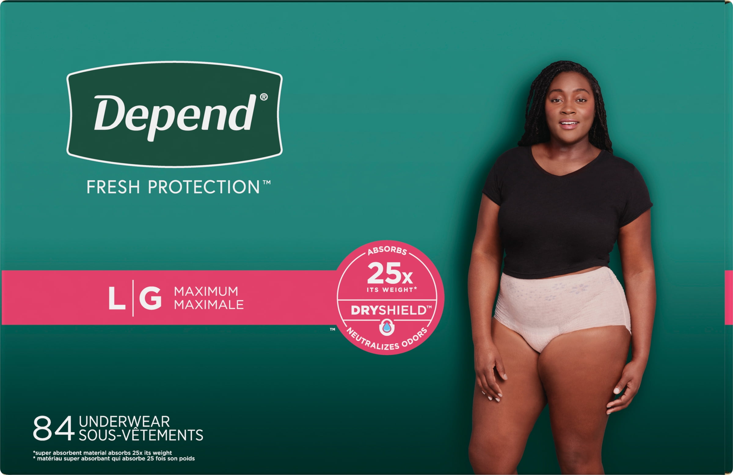 Depend Fit-Flex Incontinence & Postpartum Underwear for Women Large (84 ct.)  
