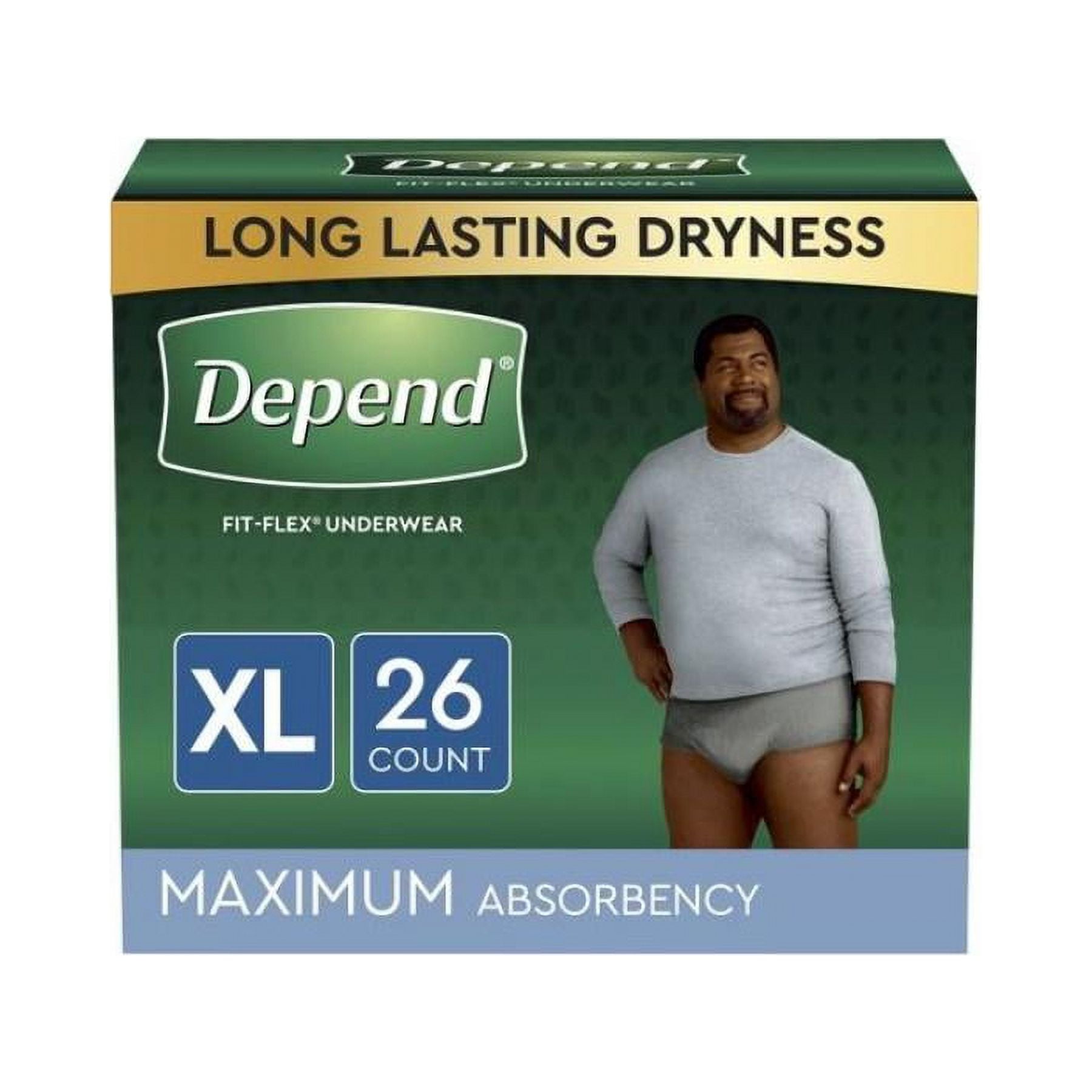 Depend Fit-Flex Underwear for Men, Heavy Absorbency, X-Large, 52 Count ...