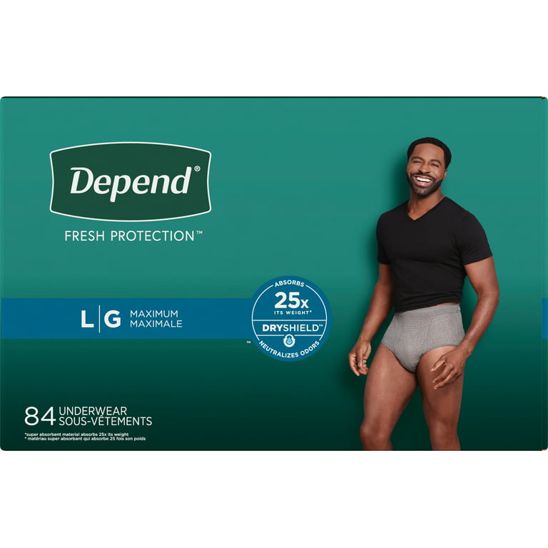 Depend Fit-Flex Underwear for Men, Large (84 Count)