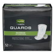 Depend Guards Incontinence Pads for Men, Maximum Absorbency,(2 Packs of 52)