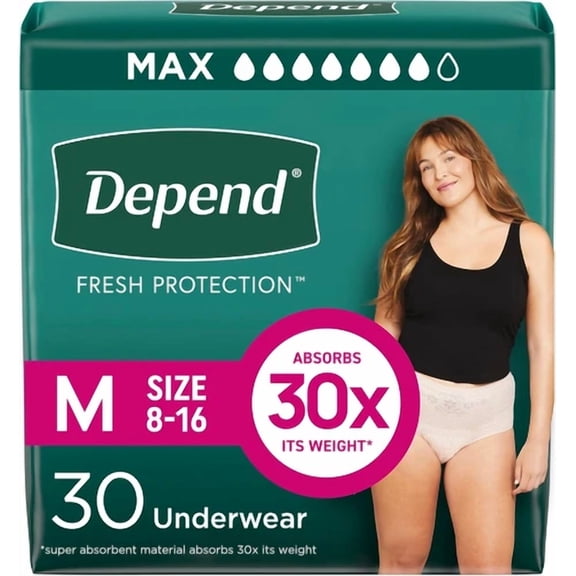 Depend Fresh Protection Adult Incontinence & Postpartum Bladder Leak Underwear f