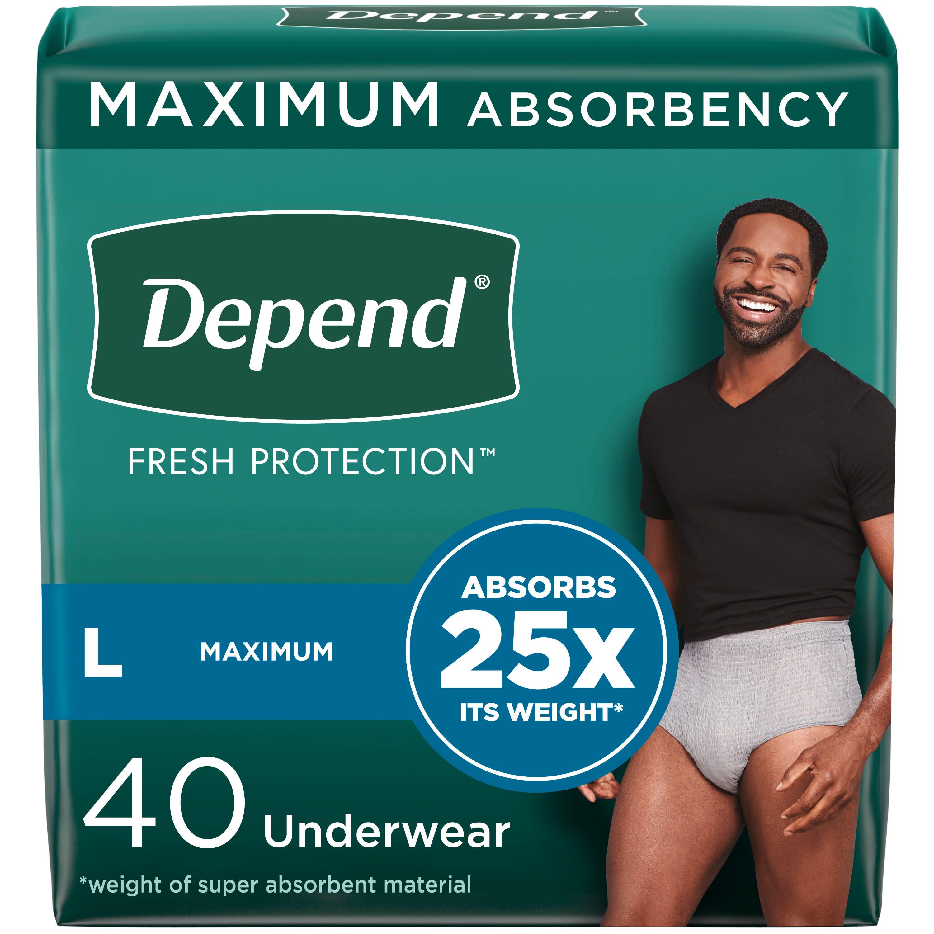 Depend Shields for Men, Light Absorbency Incontinence Protection, 58